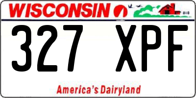 WI license plate 327XPF