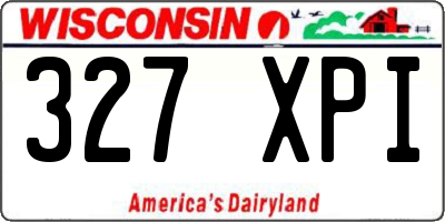 WI license plate 327XPI