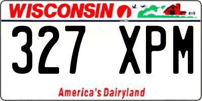WI license plate 327XPM
