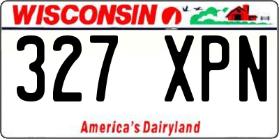 WI license plate 327XPN