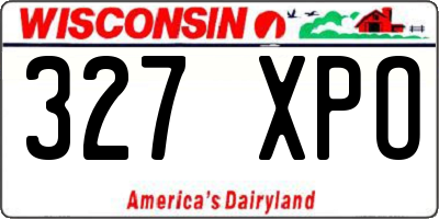 WI license plate 327XPO