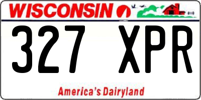 WI license plate 327XPR