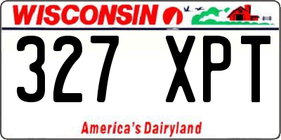 WI license plate 327XPT