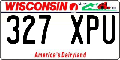 WI license plate 327XPU