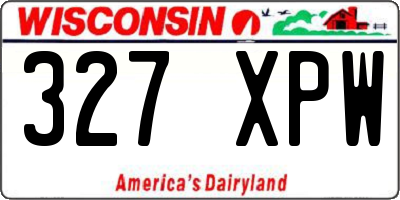 WI license plate 327XPW