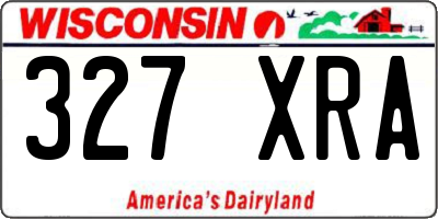 WI license plate 327XRA