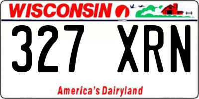 WI license plate 327XRN