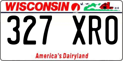 WI license plate 327XRO