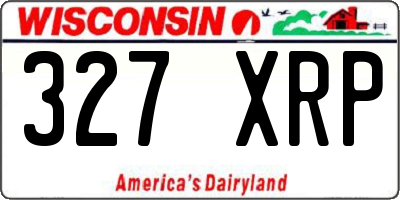 WI license plate 327XRP