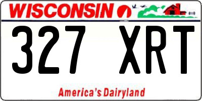 WI license plate 327XRT