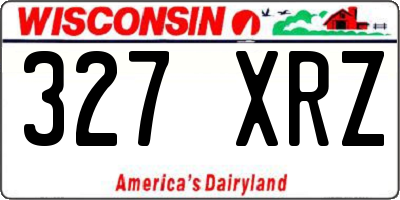 WI license plate 327XRZ