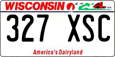 WI license plate 327XSC