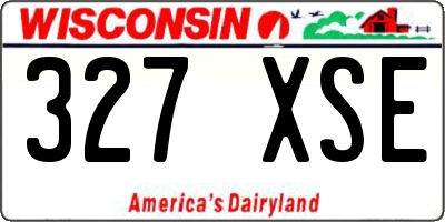WI license plate 327XSE