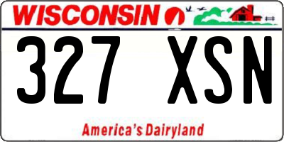 WI license plate 327XSN