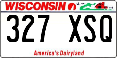 WI license plate 327XSQ