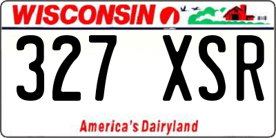 WI license plate 327XSR