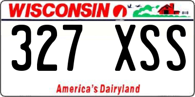 WI license plate 327XSS