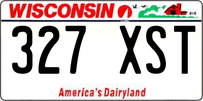 WI license plate 327XST