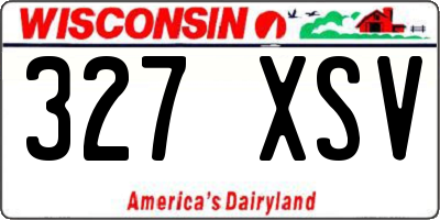 WI license plate 327XSV
