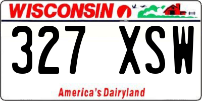 WI license plate 327XSW
