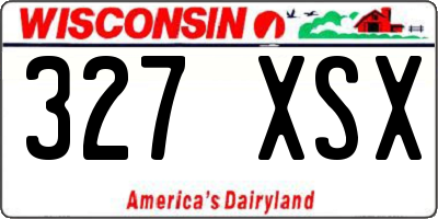 WI license plate 327XSX