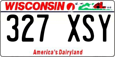 WI license plate 327XSY