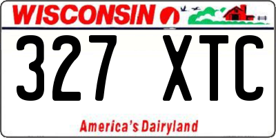 WI license plate 327XTC