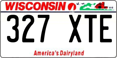 WI license plate 327XTE