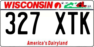 WI license plate 327XTK
