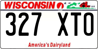WI license plate 327XTO