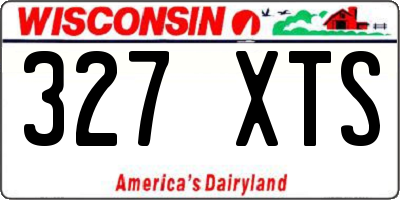 WI license plate 327XTS