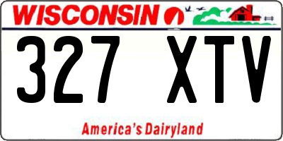 WI license plate 327XTV
