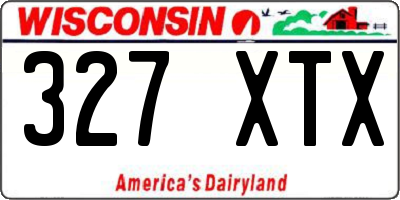 WI license plate 327XTX