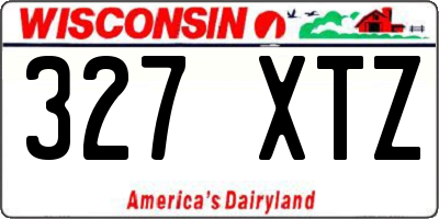 WI license plate 327XTZ