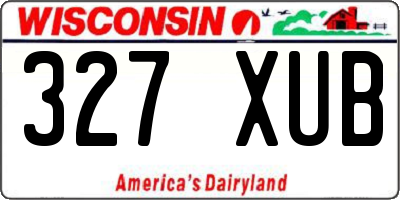 WI license plate 327XUB