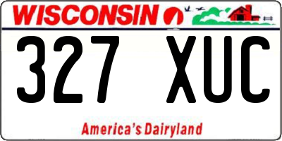 WI license plate 327XUC
