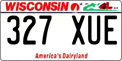 WI license plate 327XUE