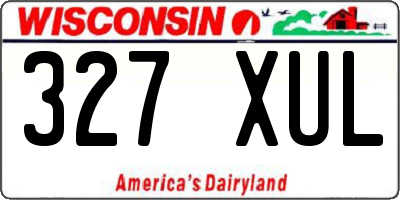 WI license plate 327XUL
