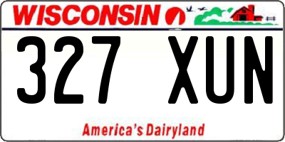 WI license plate 327XUN