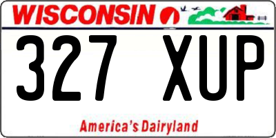 WI license plate 327XUP
