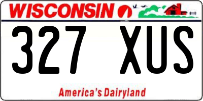 WI license plate 327XUS