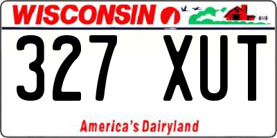 WI license plate 327XUT