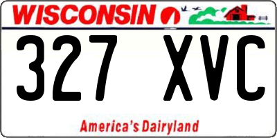 WI license plate 327XVC