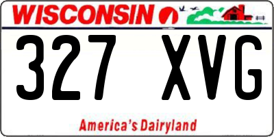 WI license plate 327XVG