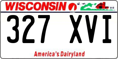 WI license plate 327XVI