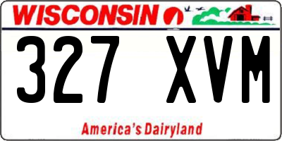 WI license plate 327XVM