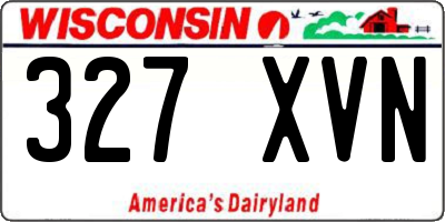 WI license plate 327XVN