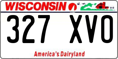 WI license plate 327XVO