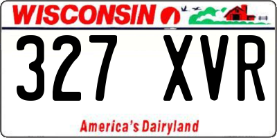 WI license plate 327XVR