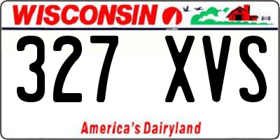 WI license plate 327XVS